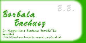 borbala bachusz business card